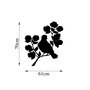 Wallity Rose And Bird - 439 Decoración de Pared en Metal Negro